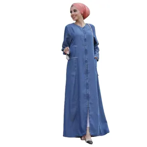 Yibaoli fabricante bem feito mulher dubai jeans vestido abaya cardigan