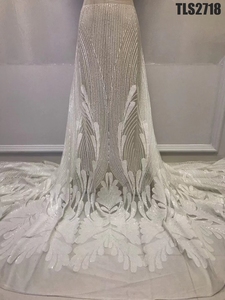 Supoo 품질 스팽글 수 놓은 아프리카 얇은 명주 그물 레이스 원단 프랑스 레이스 Dantel - Product Image 2