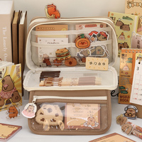 Trousse Scolaire Kawaii Multicouche Grande Capacité Mignonne pour Fille Simple, Fournitures de Papeterie Coréenne, Pochette à Crayons en Gros