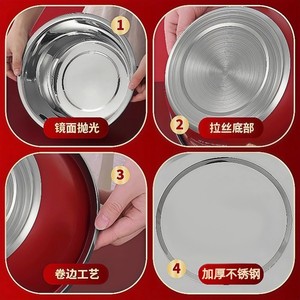 Stainless Steel Vegetable Washing <b>Basin</b> Thickened <b>Round</b> Dish <b>Basin</b> For Kitchen Cooking Stackable Household Use - Product Image 1