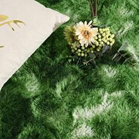 Rembourrage de tapis doux moelleux doux en peluche Shaggy Tie-Dyed Forest Moss Green Rug Antidérapant Lavable en machine pour chambre à coucher