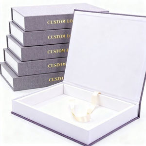 Caja de regalo magnética con cubierta de lino estilo libro, con cinta, personalizable según la demanda - Product Image 3