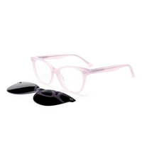 Lunettes de soleil polarisées œil-de-chat personnalisées 2025 à clip magnétique, monture en acétate légère pour femme, vision nocturne, protection UV