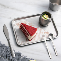 Tasse à café vintage couteau fourchette cuillère ensemble plateau à dessert en acier inoxydable 304 pour café et snack plats et assiettes