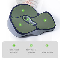 Coussin Ergonomique pour Coccyx en Forme de U, Rembourrage en Mousse à Mémoire de Forme, Respirant, Soulagement de la Pression, Conception Portable, Housse Amovible et Lavable