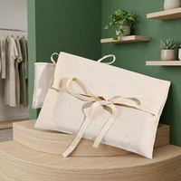Pochette enveloppe personnalisée avec ruban, écologique, réutilisable, sac à bijoux anti-poussière, emballage cadeau, sac de rangement en toile naturelle