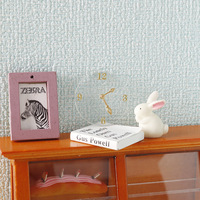 Jam Dinding Akrilik Miniatur Skala 1:12, Ornamen Rumah Boneka OB11, Dekorasi Adegan Bermain Pura-pura, Model Miniatur Makanan