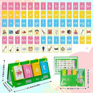 Juguete Educativo de Ortografía, Herramienta de Aprendizaje, 81 Tarjetas, Juegos Fonéticos, CVCC, CCVC, Tableros de Aprendizaje - Product Image 6