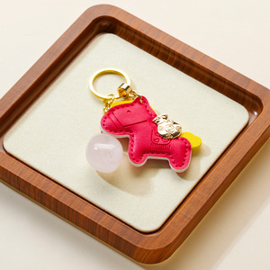 Porte-clés en gros : Artisanat en cristal, <span class=keywords><strong>pierre</strong></span> naturelle roulée, porte-clés cheval, charme de sac Reiki de guérison, pendentif clé - Product Image 4