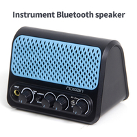 Amplificateur de guitare électrique rechargeable 10 watts en ABS avec effets de distorsion, son clair et réverbération pour Bluetooth