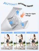 Trépied pour téléphone 65 pouces avec télécommande sans fil, rotation à 360°, support griffe froide et support métallique pour enregistrement vidéo et diffusion en direct