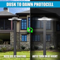 Lámpara de Jardín LED de 60W 5000K IP65, Cuerpo de Aluminio Impermeable, Pantalla de PC con Sensor de Luz, Alimentación CA