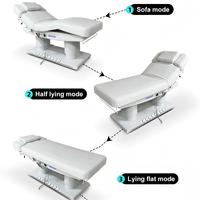 Table de massage électrique inclinable de luxe à 4 moteurs, avec commande au pied, pour salon de beauté, blanche, moderne, pour soins du visage et extensions de cils