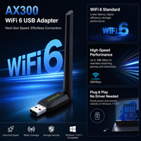 Carte réseau USB sans fil Wifi 6 CE FCC ROHS sans pilote, antenne externe, récepteur émetteur Wifi pour PC portable AX286Mbps