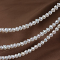 Perles d'eau douce naturelles de qualité AA, forme pomme de terre, lisses, blanches, 5,5-6 mm, perles en vrac, matériaux de bijouterie semi-finis pour la création de bijoux DIY