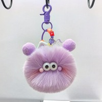 En gros Porte-clés en peluche, figurine mignonne, boule de charbon en fourrure, breloques pour sacs à main, porte-clés de voiture, cadeaux