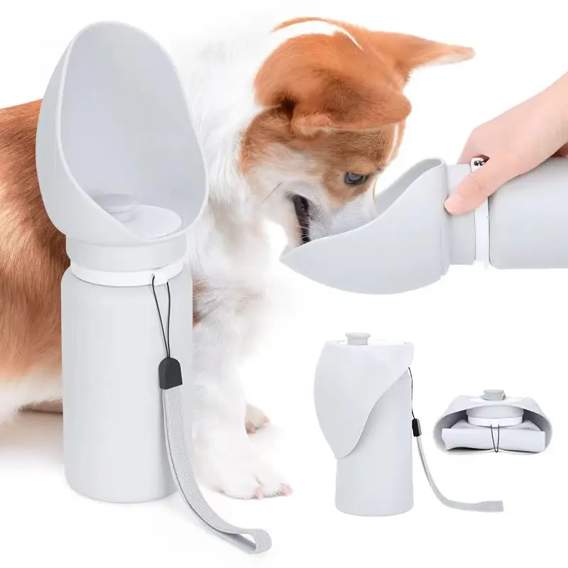Tasse à eau portable pour l'extérieur pour la marche des chiens et des chats, distributeur d'eau pour chien mignon, bol pour animaux de compagnie avec bouteille
