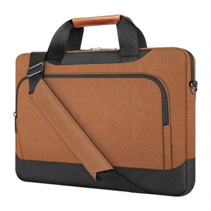 Brown <b>Laptop</b> Briefcase Bag Business Computer <b>Sleeve</b> Handbag Shoulder Carry Case for Office Travel - Product Image 2