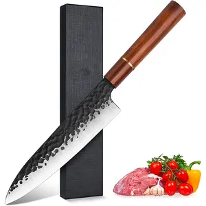 8 인치 Gyuto 칼 전문 일본 요리사 칼 손 단조 고 탄소강 날카로운 요리 칼