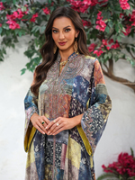 Robe Kaftan Abaya Florale Patchwork, Robe Maxi Élégante à Imprimé Ethnique pour Femmes, Mode Modeste, Boutique, Vêtements du Ramadan