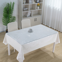 Nappe de table en tissu blanc perlé irisé RNPT avec un motif subtil, nappe ajustée pour table rectangulaire