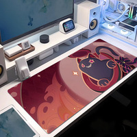 Tapis de souris carré personnalisé en caoutchouc naturel, motif floral lys cyan, écologique, imperméable, pour bureau et gaming, vente en gros