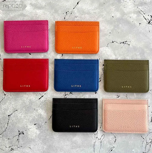 Porta carte di credito in pelle sottile con Logo personalizzato sanchuan porta carte di credito minimalista in pelle PU Premium - Product Image 3