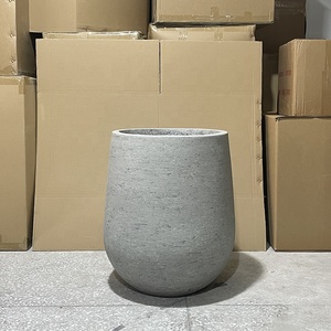 Vaso in Fibra di Vetro dal Design Classico Europeo, Ecologico, per Interni/Esterni, Fioriera Rotonda in Arenaria per Giardino e Hotel - Product Image 6