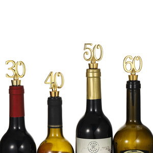 Digital <b>Wine</b> Stopper 30 40 50 60 70 Numbered Gold Metal Sealing Bottle Plug For <b>Wine</b> Champagne Birthday Gift - Product Image 2