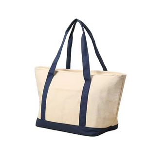 Precio de fábrica Cavas Tote Bag con logotipo impreso personalizado Bolsillo grande impermeable para mujeres Yoga Mat bolso de mano de algodón de lino - Product Image 2