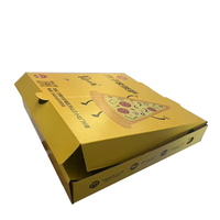 Vente en gros de boîte à pizza en papier biologique personnalisable feuille UV gaufrage avec logo en feuille d'or caractéristiques de disparition pour emballage alimentaire à emporter