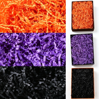 Confettis fantômes en papier froissé noir et violet pour Halloween, araignées en tissu déchiqueté pour emballages et cordes