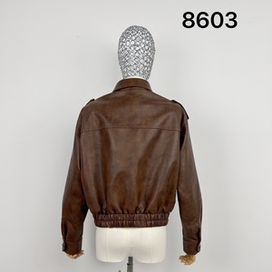 Jaqueta de Couro Feminina Retrô Marrom Personalizada com Design de Lapela, Corta-Vento Elegante e Casual, Jaqueta de Couro Clássica - Product Image 3