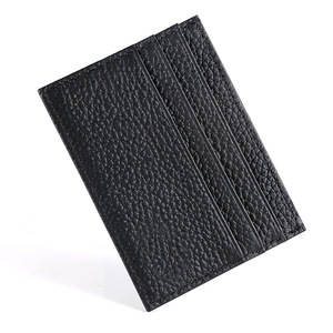 Tarjetero minimalista de cuero genuino, tamaño pequeño, con múltiples ranuras para tarjetas de crédito, para hombres, uso diario - Product Image 1