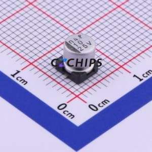 Condensateur électrolytique en aluminium SMD UWT1E100MCL1GB, SMD, D5xL5.4mm 10uF 20% 25V 23mA-120Hz - Product Image 1