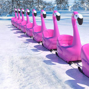 Luge de neige en PE pour l'extérieur, flamant rose, une personne, écologique, durable, capacité de charge de 100 kg, pour enfants et adultes - Product Image 2