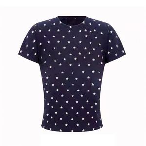 RUICHI T-shirt Corta Estiva da Donna con Stampa Stelle, in Tessuto a Costine Pre-ristretto da 230GSM, Girocollo, Manica Corta Modellante - Product Image 3