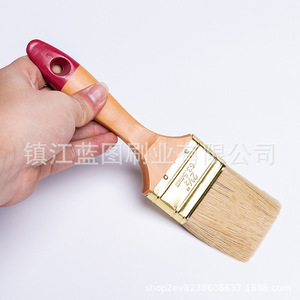 Pincel de cerdas de cerdo con mango de madera de 12-20 mm, color amarillo dorado, para pintar, cepillar y limpiar - Product Image 2