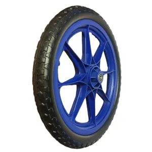 Roda gerobak sepeda busa PU plastik 16x1.95, roda keranjang taman busa PU plastik 16 inci