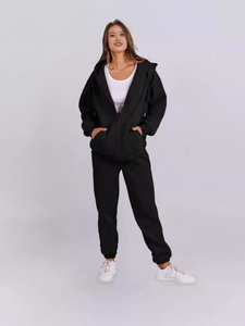 ชุดวอร์มกางเกงขาสั้น<span class=keywords><strong>2</strong></span>ชิ้นมีฮู้ดแบบซิปสำหรับผู้หญิงชุดวิ่งออกกำลังกายแขนยาวมีซิปสไตล์ล่าสุด - Product Image 2