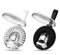Kit de Adaptador de Carga USB con Cable Transparente Retráctil OEM para Regalo, Cabezal Convertidor USB y Cable de Carga de 60W con su Logotipo