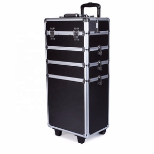 Valigia Professionale per <span class=keywords><strong>Truccatori</strong></span> 4-in-1 in Alluminio, Grande Capacità, Manico Morbido, Chiusura Elegante, Portatile e Pieghevole - Product Image 3