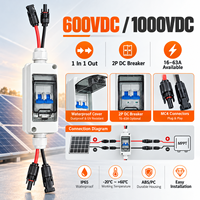 Panel Surya Laut DC Breaker 32A 1000V IP65 Tahan Air MCB dengan Konektor MC4 untuk Tenaga Kapal Pesiar dan Perahu Layar