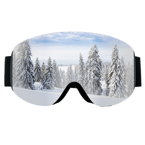 工厂防风泡沫填充滑雪运动护目镜 UV400 防护球形磁性双层防雾定制滑雪护目镜 - Product Image 6