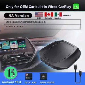 Navlynx ApplePie CarPlay AI Box Universal Android 14 13 sem fio caixa de transmissão multimídia automática YouTube 8G 128G LTE GPS WIFI