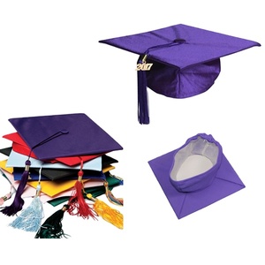 Chapeau et pompon de <span class=keywords><strong>graduation</strong></span> de lycée en polyester mat élastique - Product Image 1