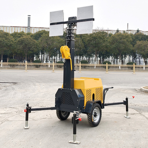 4 Işıklı Dizel Jeneratörlü 4x400W Mobil Işık Kuleleri Hidrolik Teleskopik Direkli Portatif Dış Mekan Aydınlatma Kulesi - Product Image 1