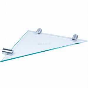Atacado de alta qualidade <span class=keywords><strong>2</strong></span>-Tier aço inoxidável Metal Wall Mount Shower Glass Triangle Storage Shelf <span class=keywords><strong>para</strong></span> banheiro - Product Image 1