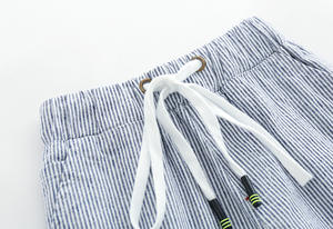 Compre Directamente del Fabricante en China, Pantalones Cortos de Playa de Algodón a Rayas para Niños, Pantalones de Cinco Puntos de AliExpress - Product Image 4
