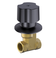 Accessoires de salle de bain noir mat Mélangeur poignée de robinet rotative en laiton dissimulé Globe Valve